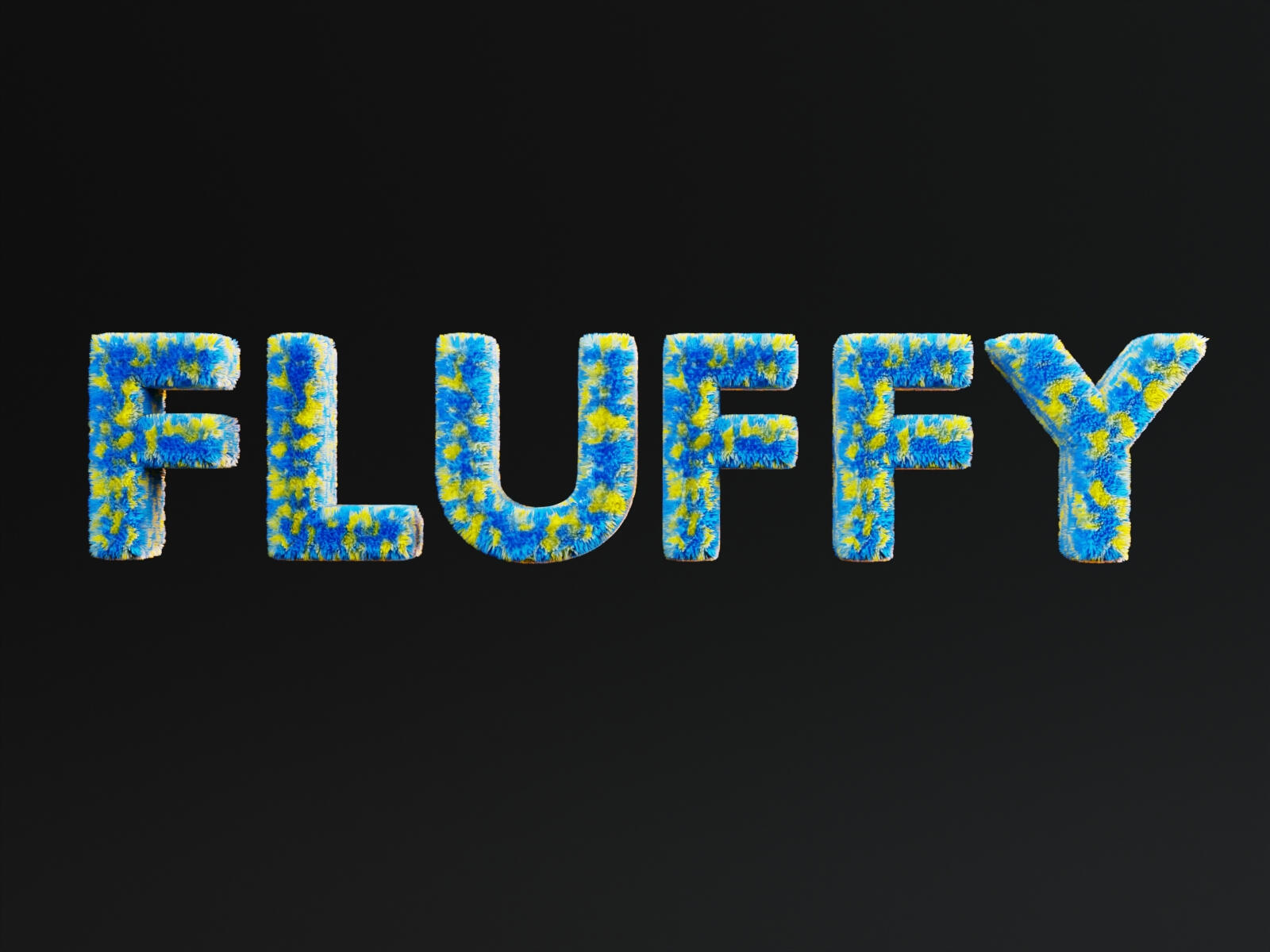 Blue fluffy 3D font from FONTZ 3D collection